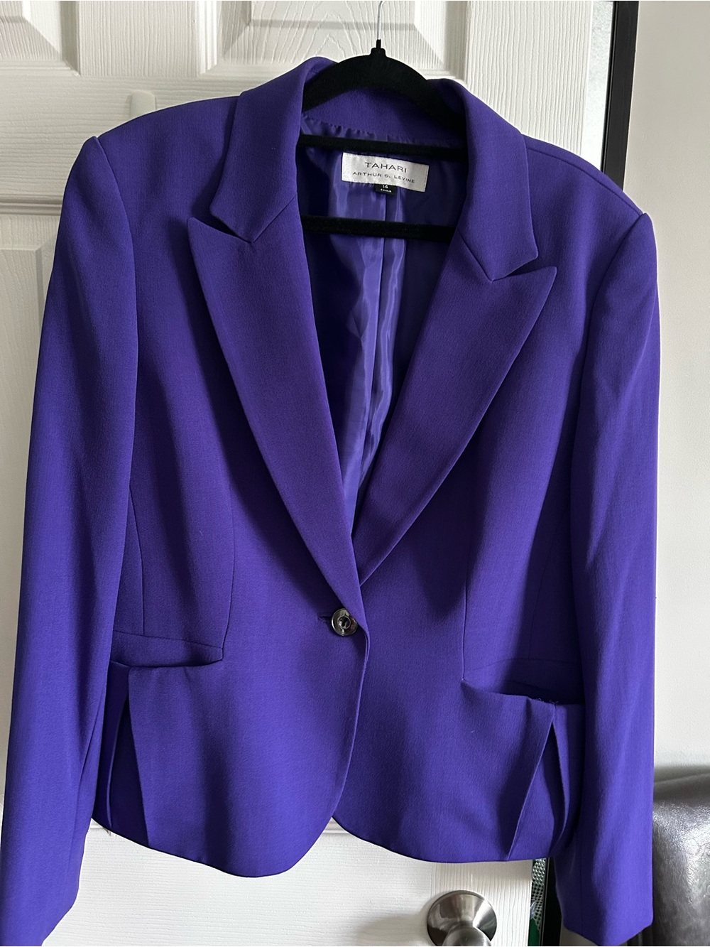 Tahari Vibrant Purple Single-Button Blazer
